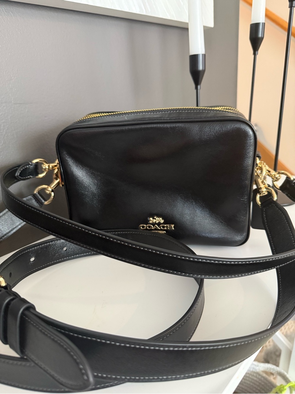 Coach Carey Crossbody Bag-Black/Gold - Picture 3 of 9